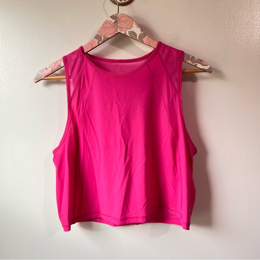 Lululemon Sculpt Tank Cropped Sonic Pink Sz 8* Loose Keyhole Back